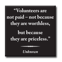 Magnet With Quote"Volunteers Are Priceless"